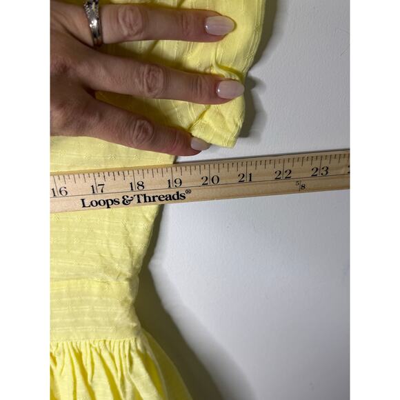 ModCloth Dress Women 14 Butter Yellow Fit and Flare Cottagecore - Picture 6 of 10